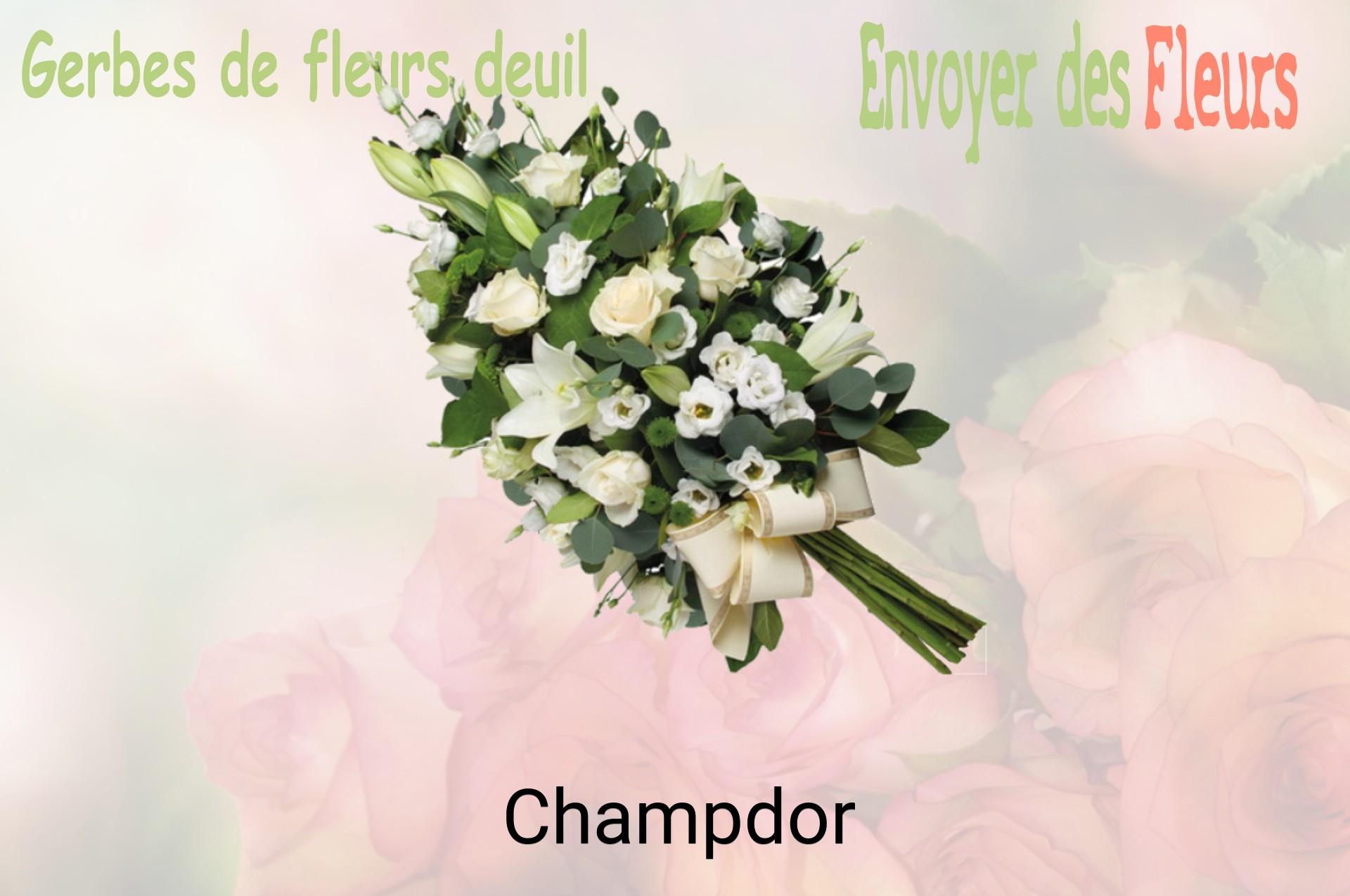 Gerbe de fleurs de deuil livrée à Champdor